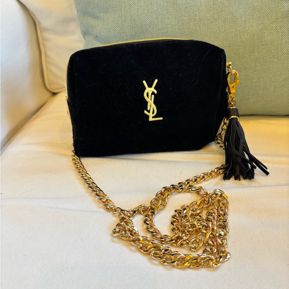 YSL velvet gift with purchase cosmetics bag